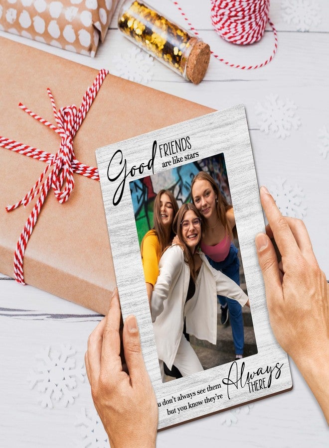 OXRUN Friends Picture Frame, Long Distance Friend Gifts, Friendship Wooden Photo Frame with Stand, Display Photo Insert, 4x6 Photo Frames for Tabletop Display - A12-2 - Image 4